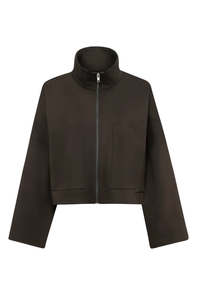 Giacca Zip Strutturata | Collo Alto | Cropped