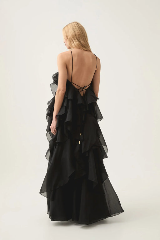 Abito Livora Maxi Ruffled | Halterneck | Chiffon Strato