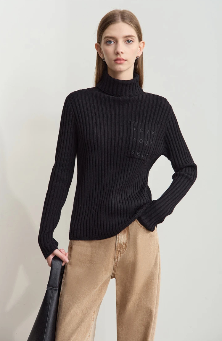 Maglione Collo Alto Ribattuto | Misto Cashmere | Silhouette Adatta