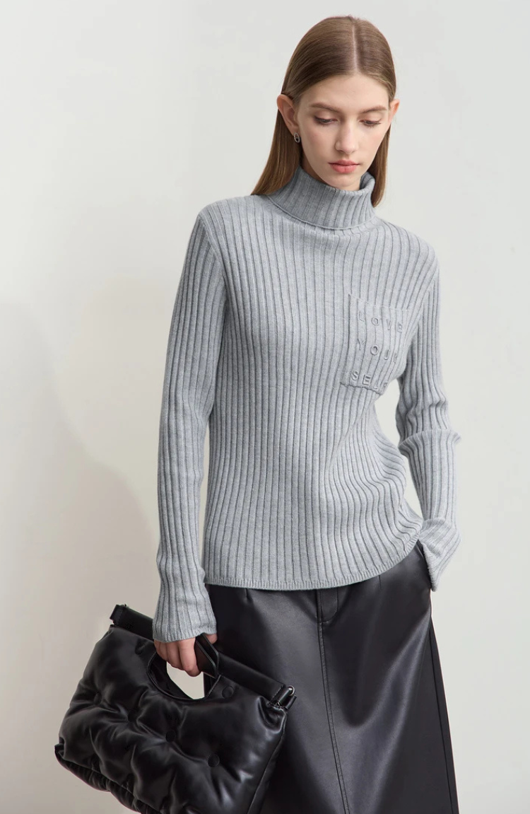 Maglione Collo Alto Ribattuto | Misto Cashmere | Silhouette Adatta