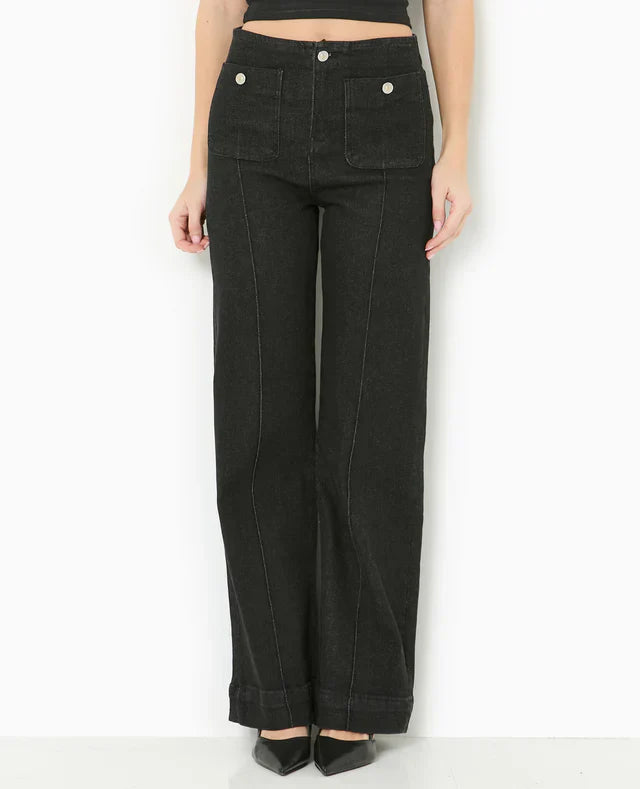 Jeans Alti Ritorno Dritto | Cuciture a Contrasto | Lunghezza Completa