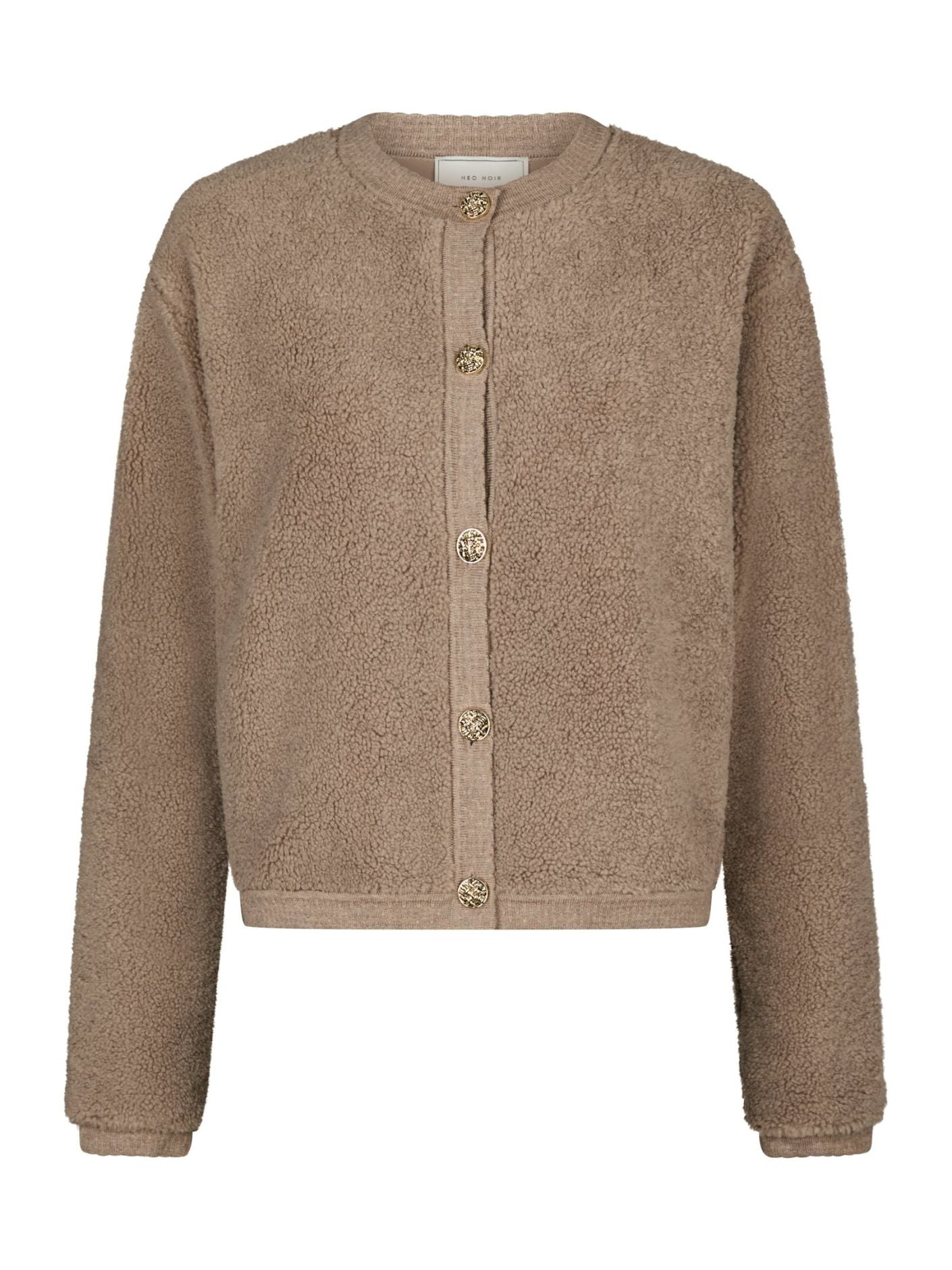 Cardigan Teddy Essenza | Texture Faux Shearling | Bottoni Frontali
