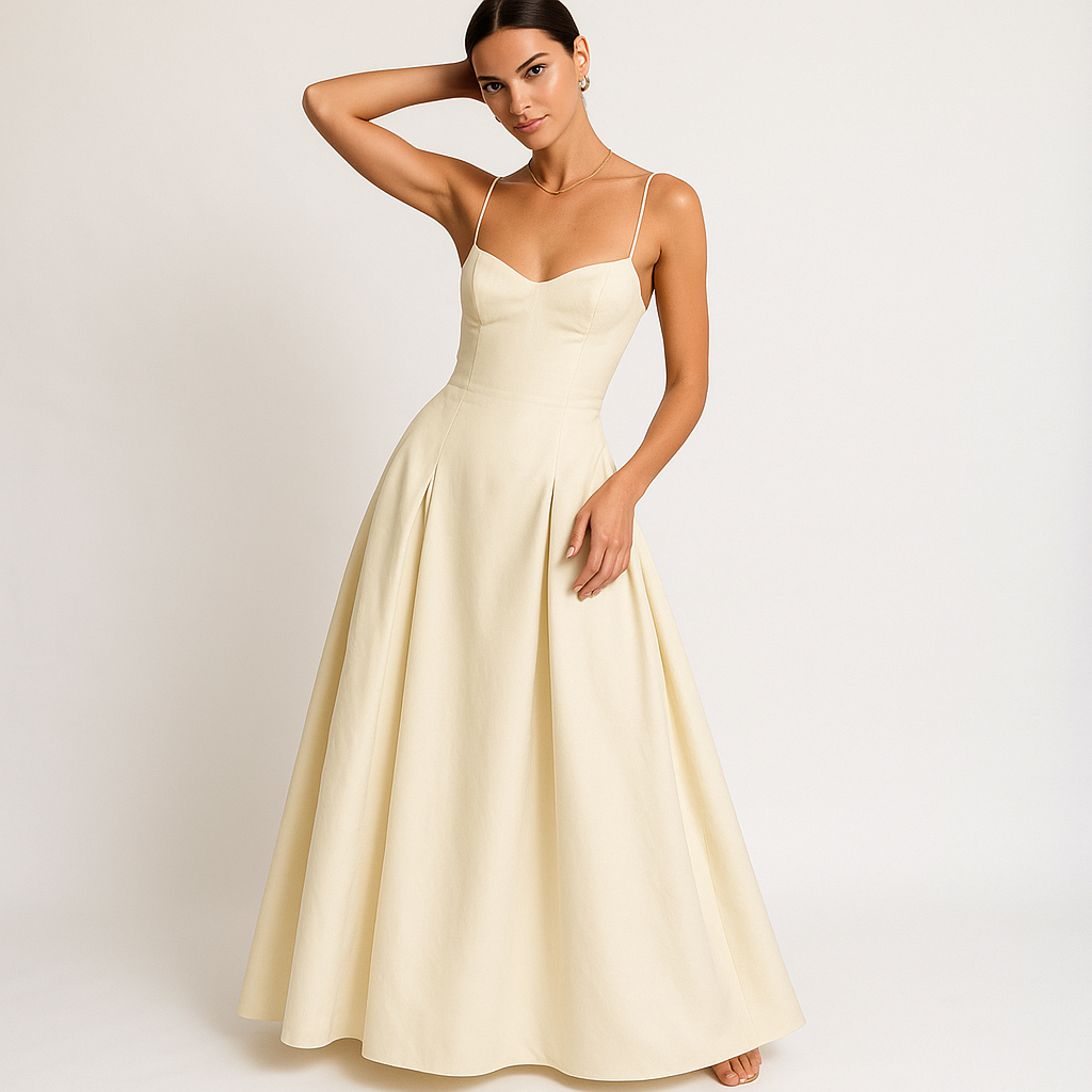 Abito Maxi Scollo Cuore | Silhouette A-Line | Spaghetti Straps