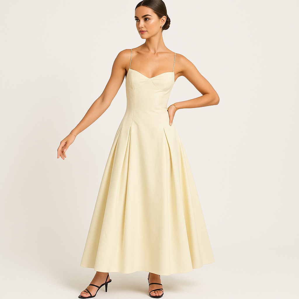 Abito Maxi Scollo Cuore | Silhouette A-Line | Spaghetti Straps
