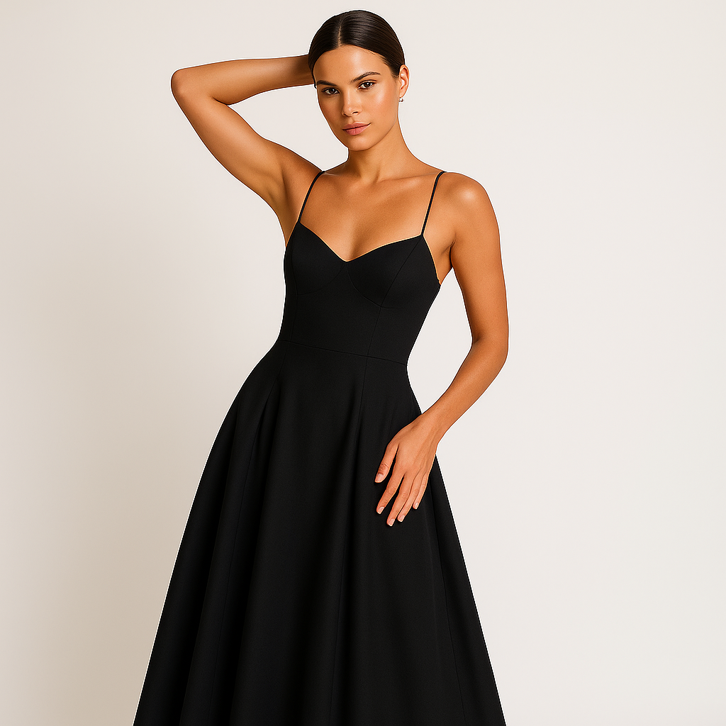 Abito Maxi Scollo Cuore | Silhouette A-Line | Spaghetti Straps