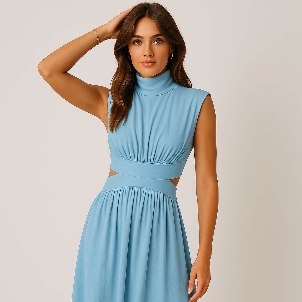 Abito Maxi Eden | Collo Alto | Misto Cotone | Silhouette Moderna