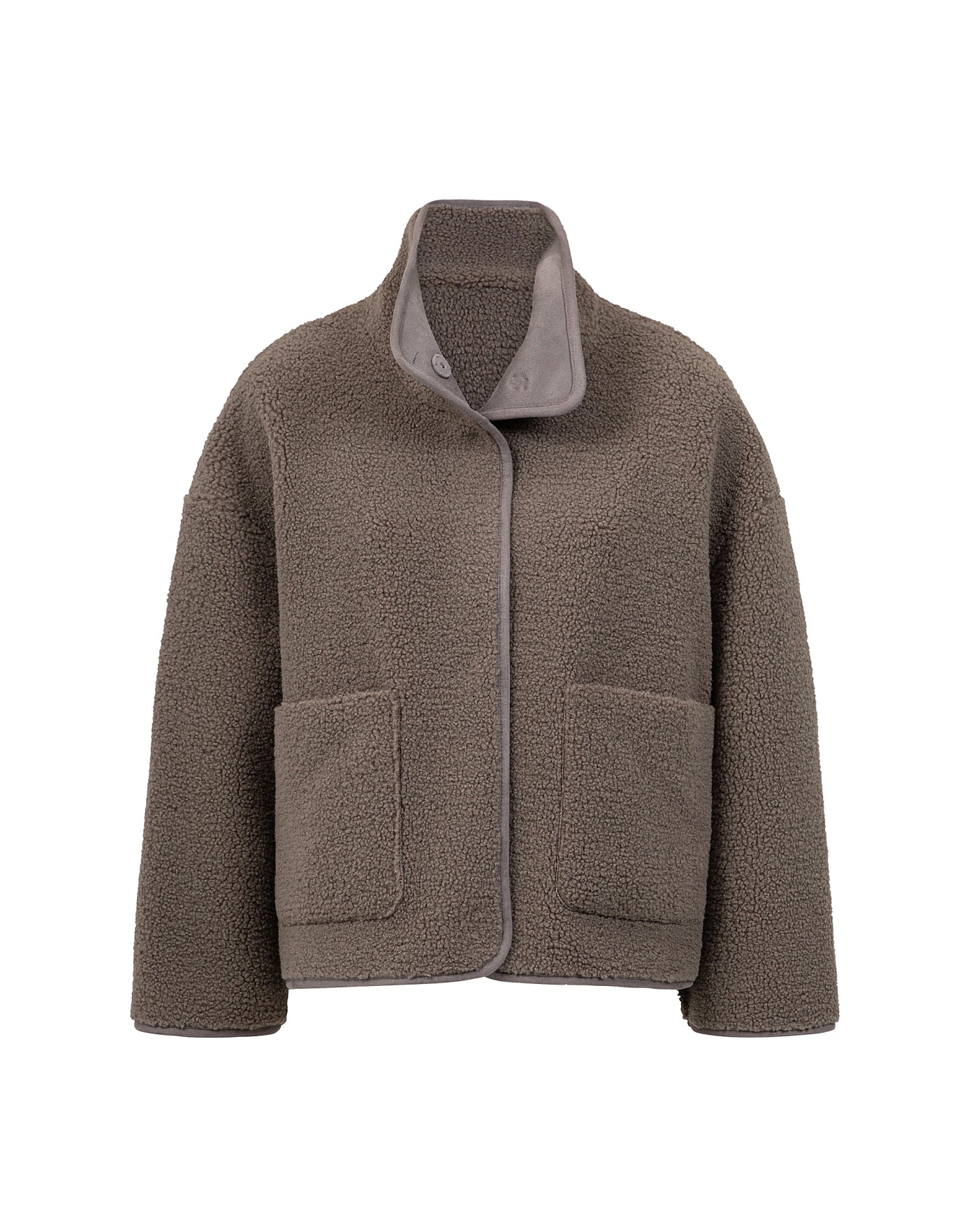 Giacca Faux Shearling con Zip | Collo Alto | Fit Oversized