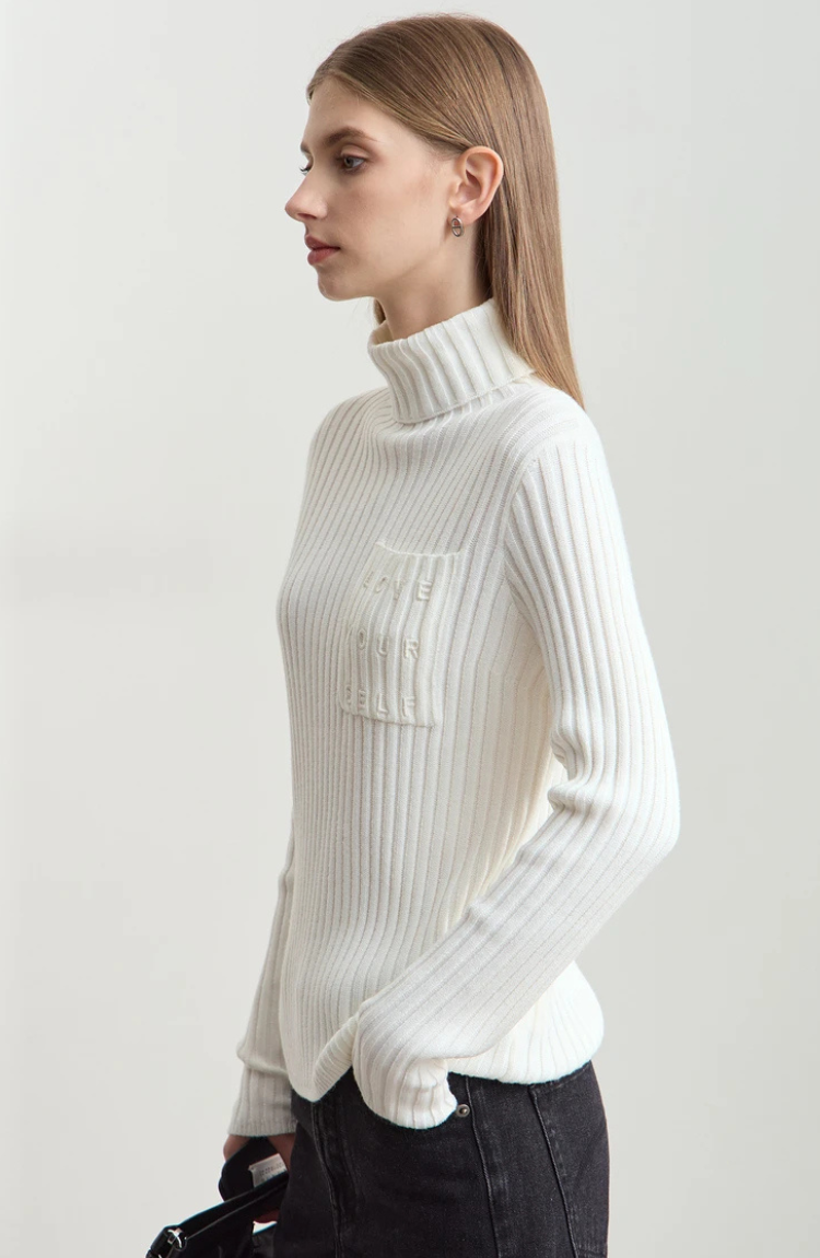 Maglione Collo Alto Ribattuto | Misto Cashmere | Silhouette Adatta