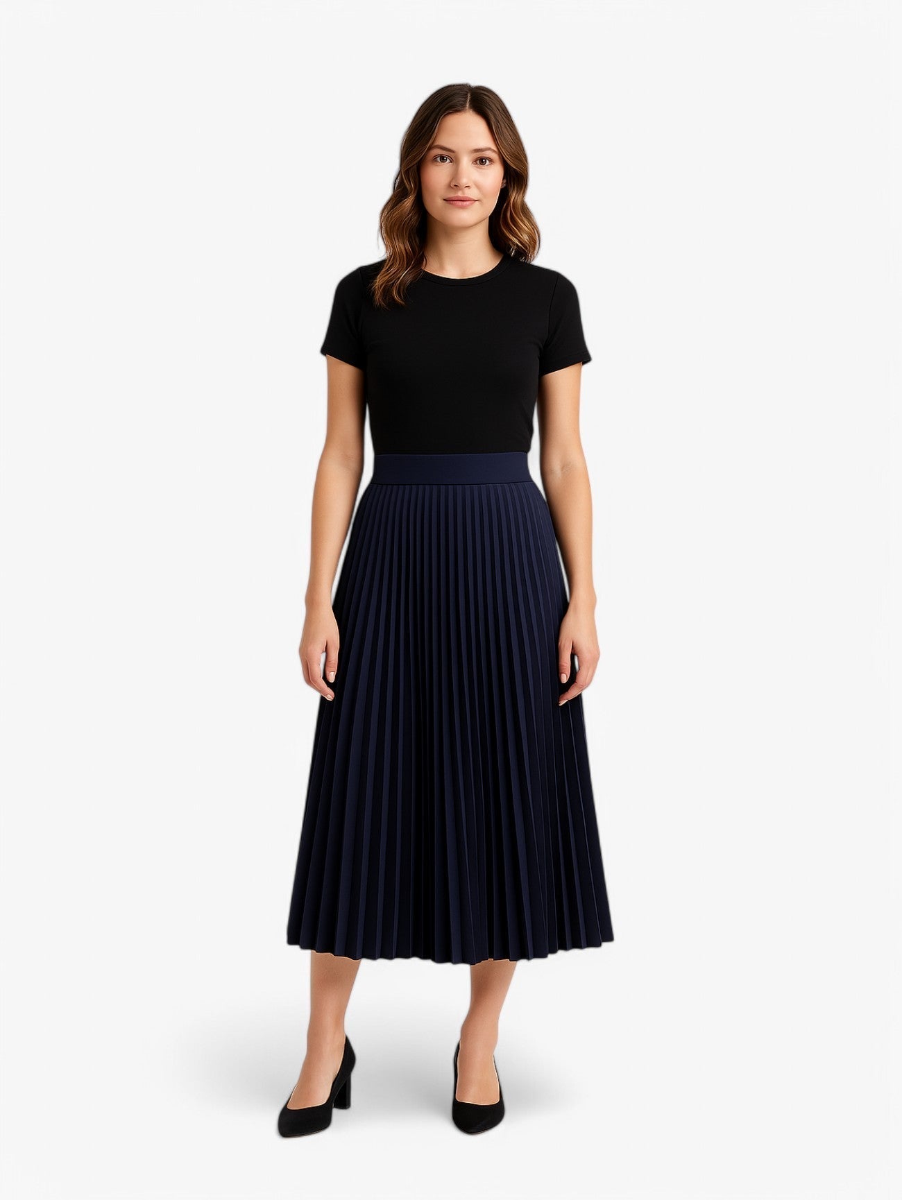 Gonna Midi Plissettata | Vita Alta | Silhouette A-line Fluttuante