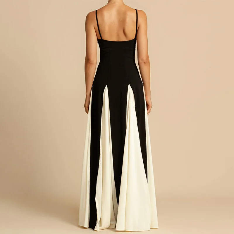 Abito Maxi Angélique | Due Tonalità Fit and Flare, Spaghetti Straps