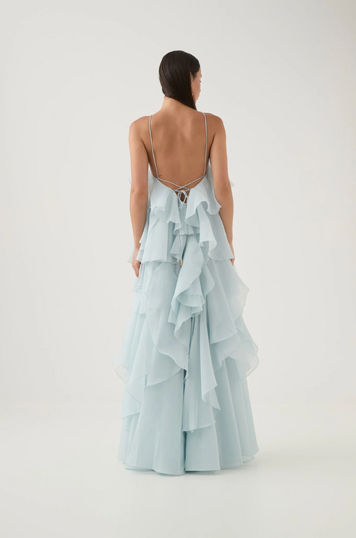 Abito Livora Maxi Ruffled | Halterneck | Chiffon Strato