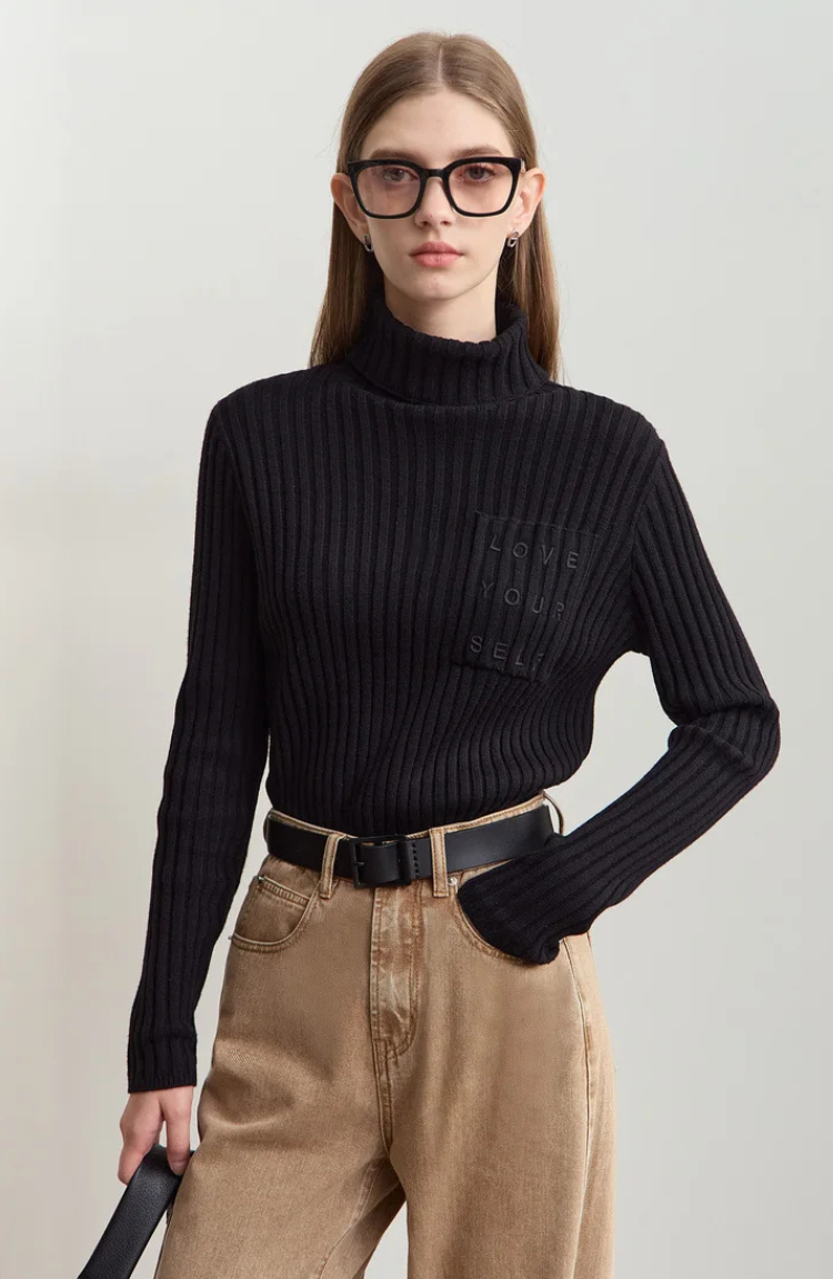 Maglione Collo Alto Ribattuto | Misto Cashmere | Silhouette Adatta