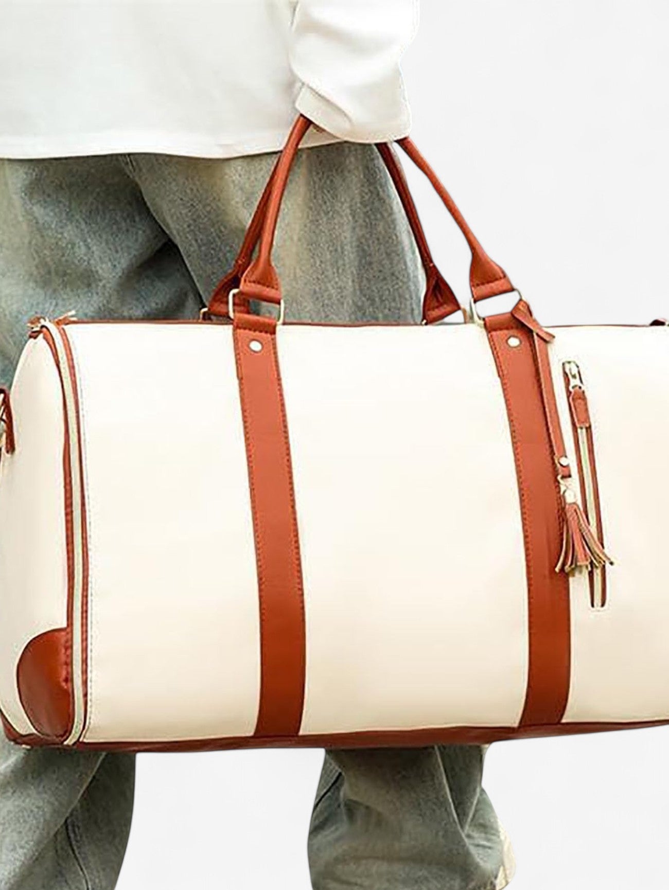 Borsa Weekender Altrove | Crema e Marrone
