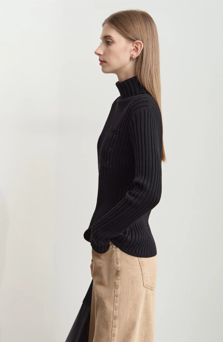 Maglione Collo Alto Ribattuto | Misto Cashmere | Silhouette Adatta