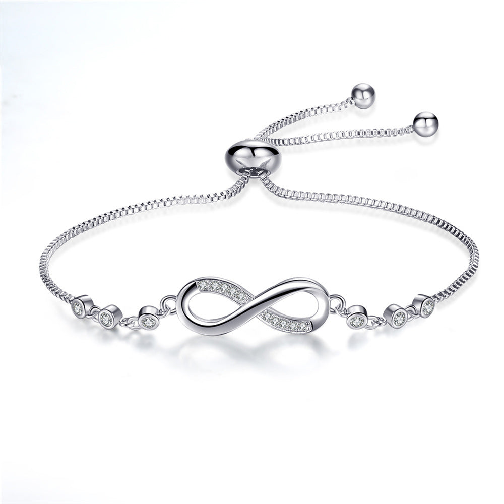 Bracciale Infinito | Catena Regolabile | Dettaglio Cristallo