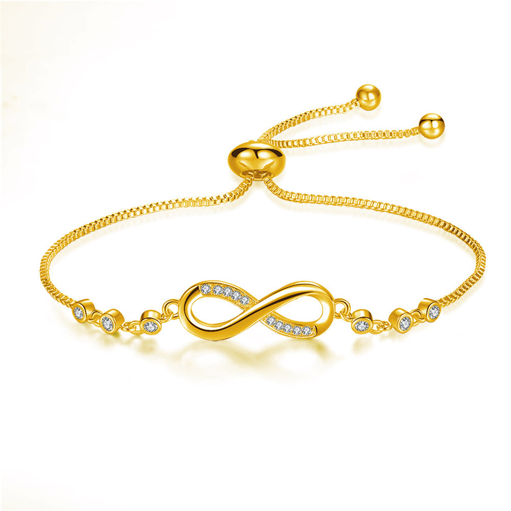 Bracciale Infinito | Catena Regolabile | Dettaglio Cristallo