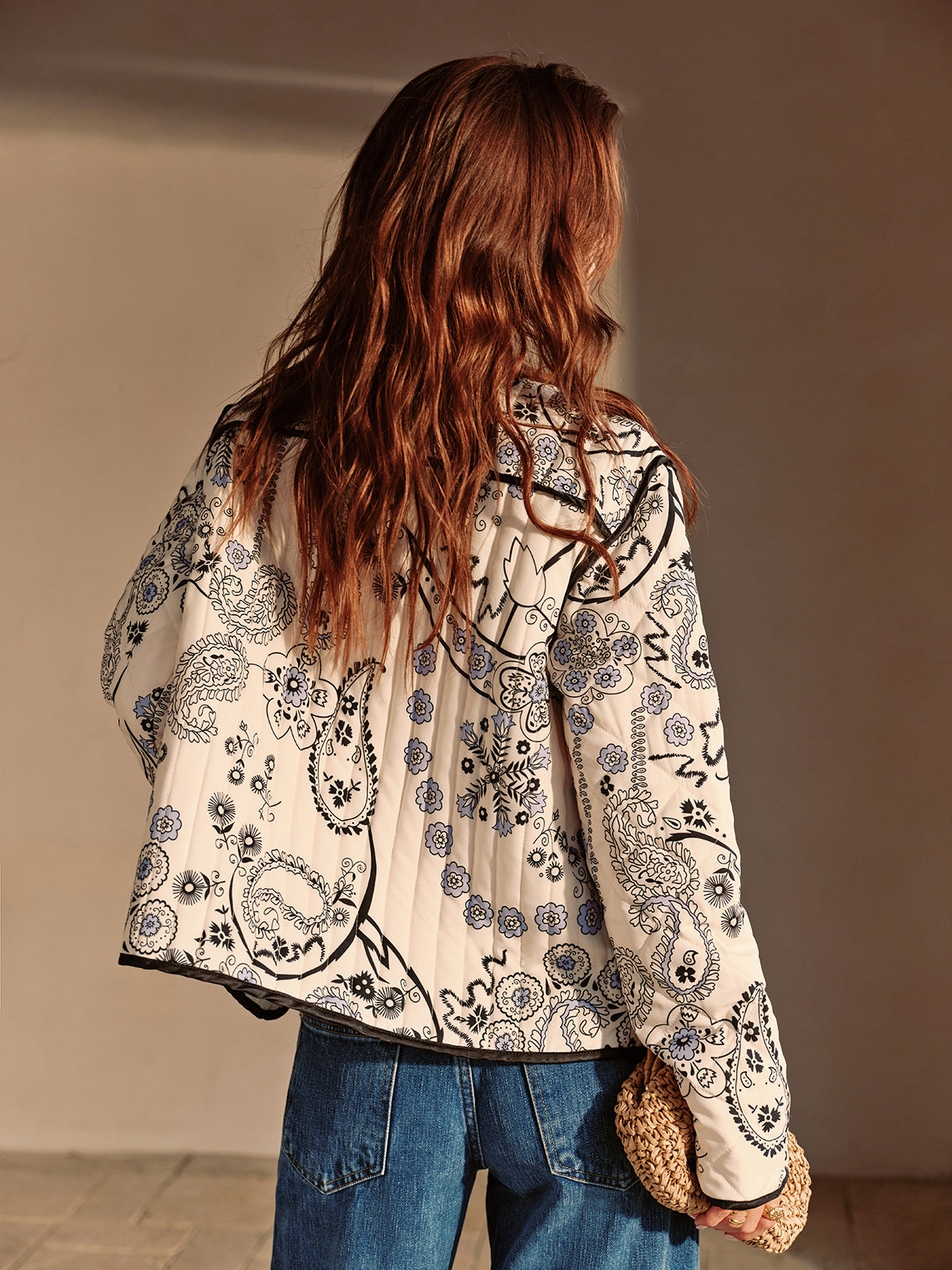 Giacca di Cotone Ricamata | Stampa Floreale | Ispirata al Bohemien
