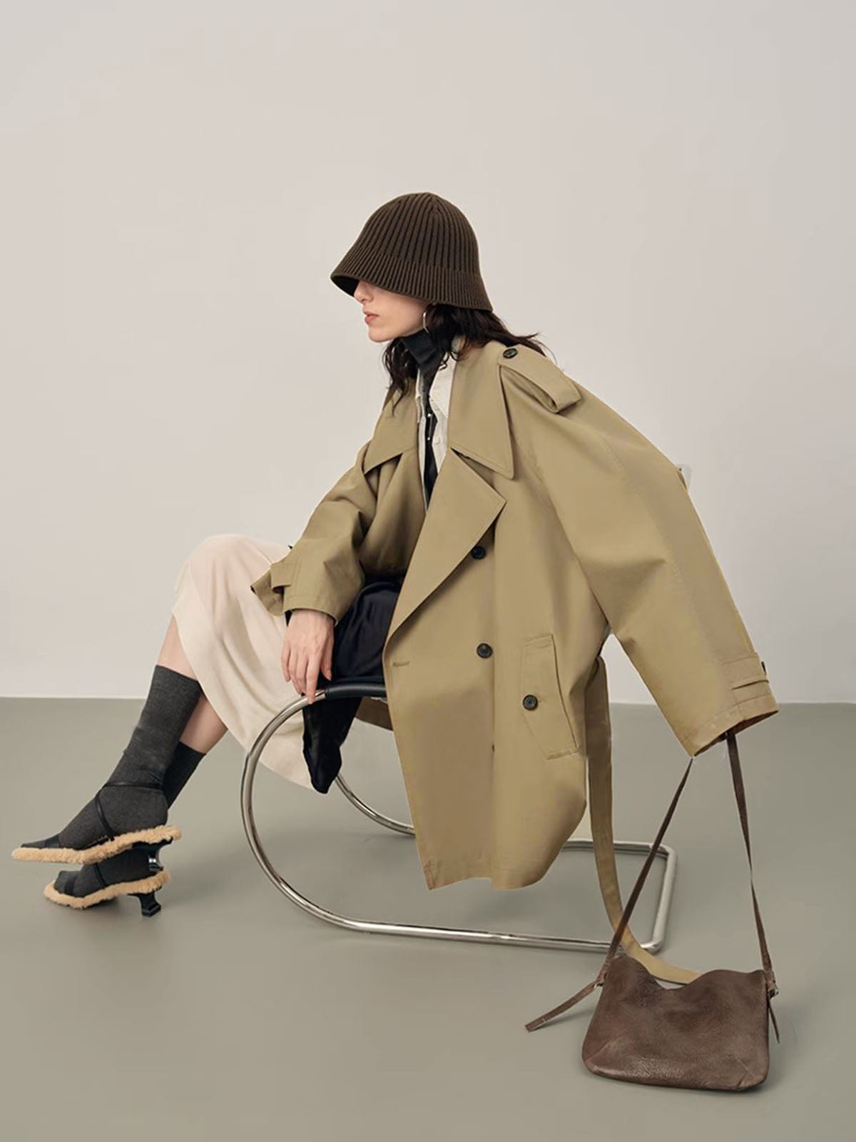 Trench Coat Oversized Doppio Petto | Vestibilità Relaxed | Beltato