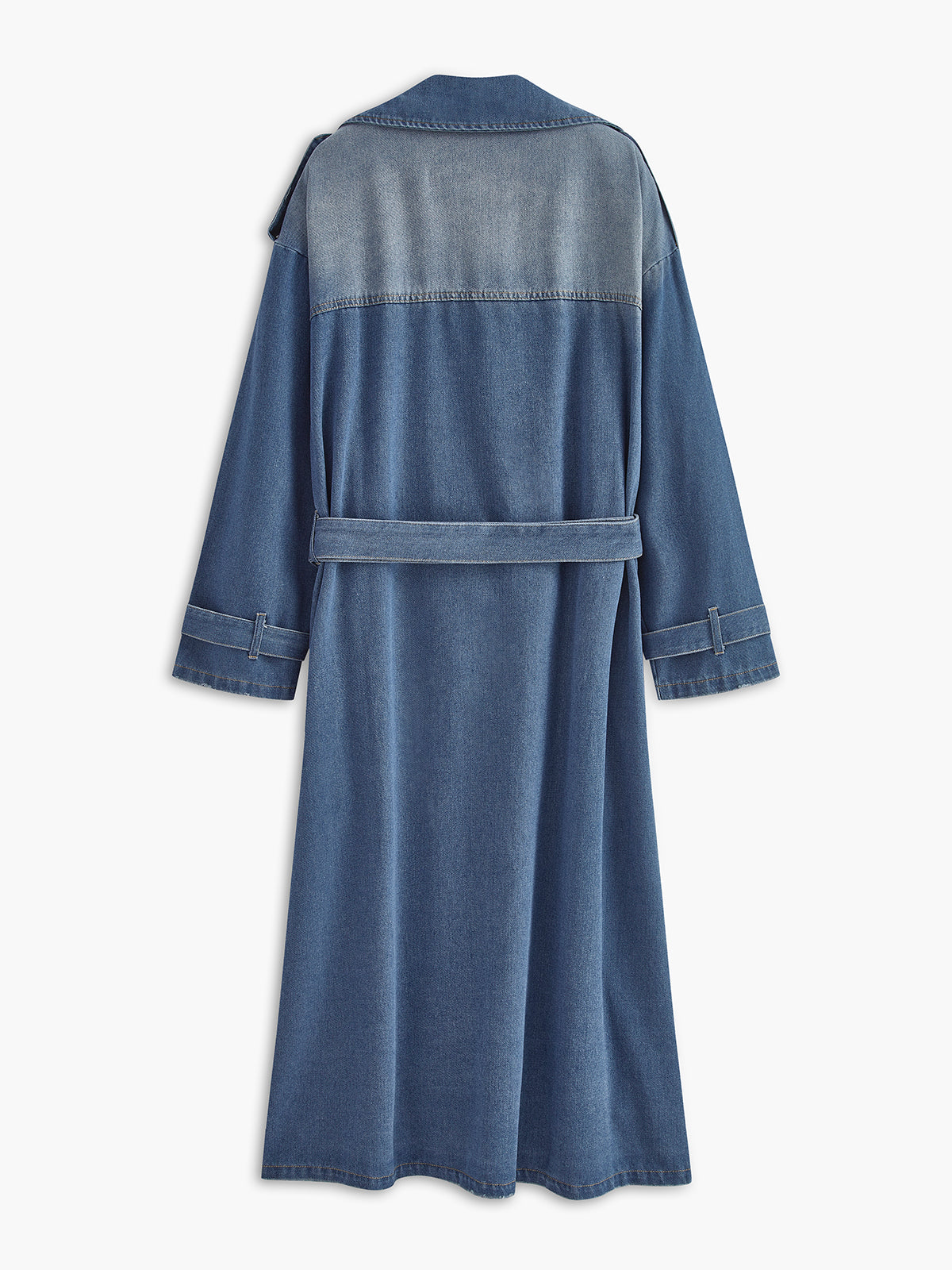 Trench Coat Denim Essenza | Doppio Petto | Fit Lungo con Cintura