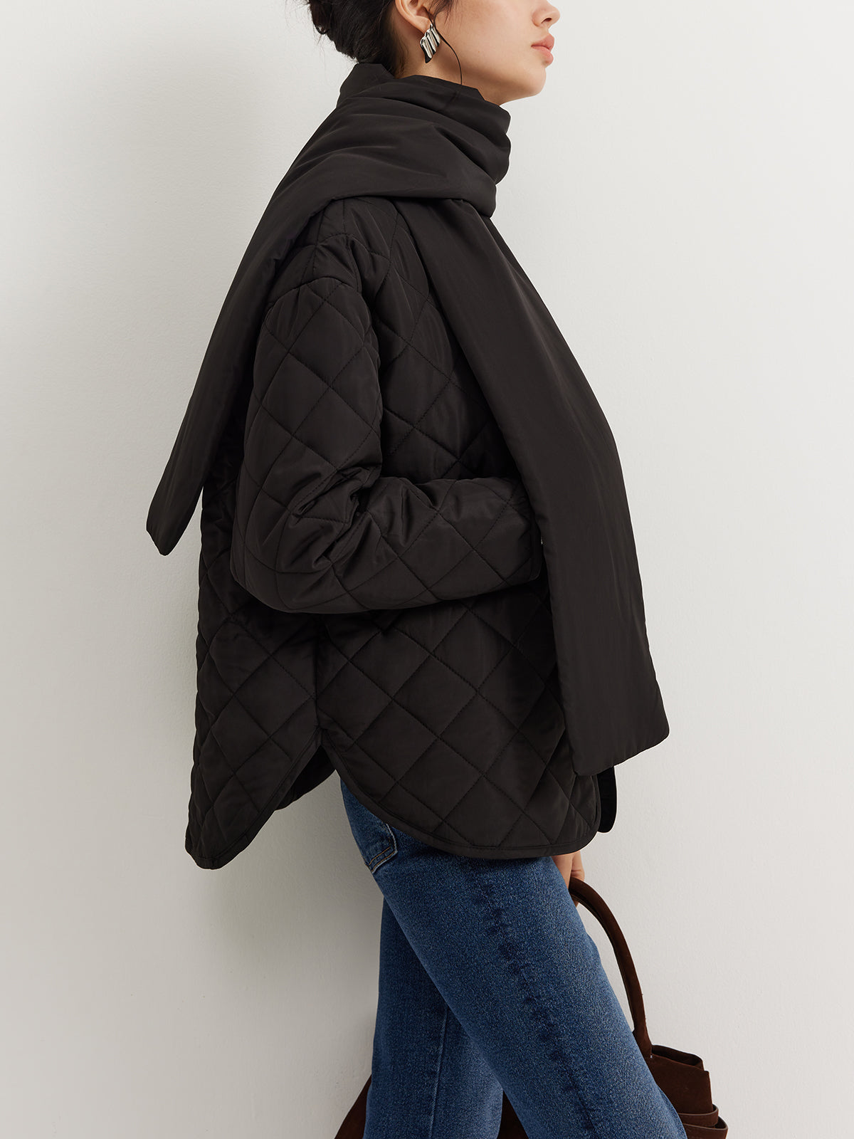 Giacca Padded Quilted con Sciarpa | Caldo Inverno Senza Sforzo