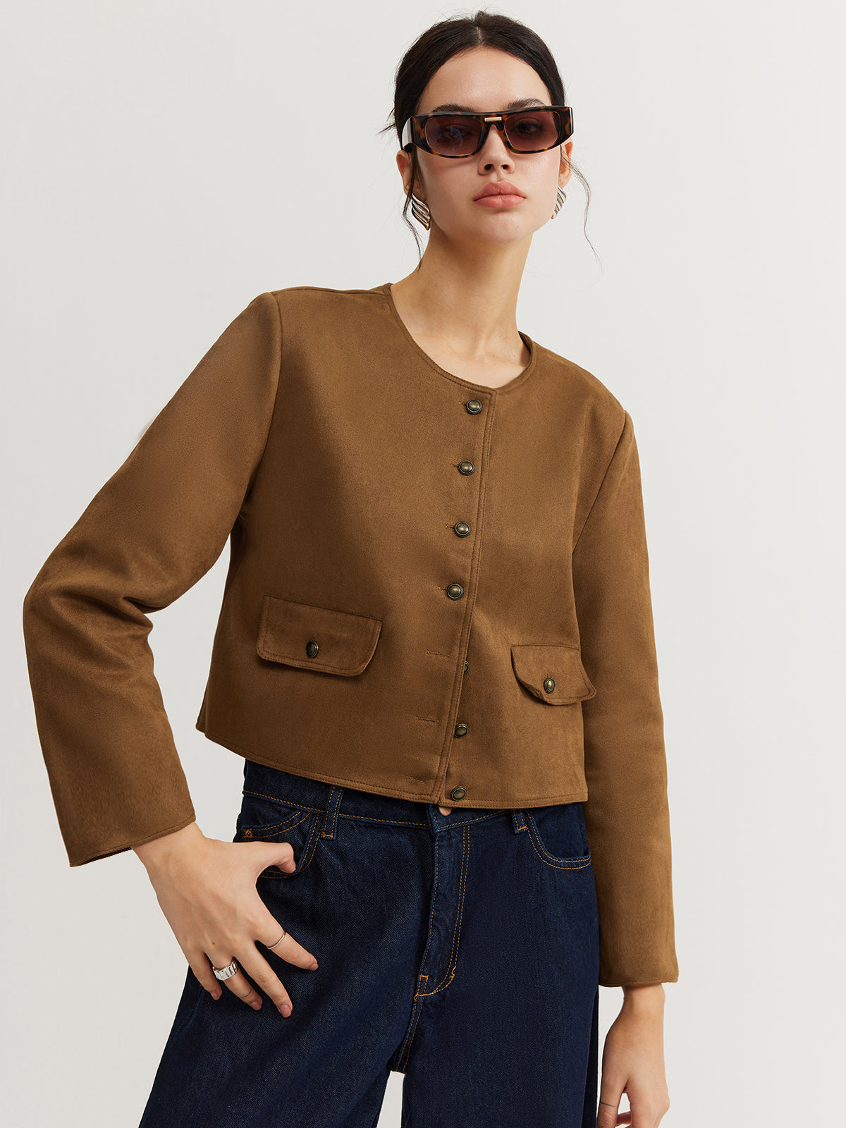 Giacca Cropped Essenza | Silhouette Minimalista | Scollo Tondo