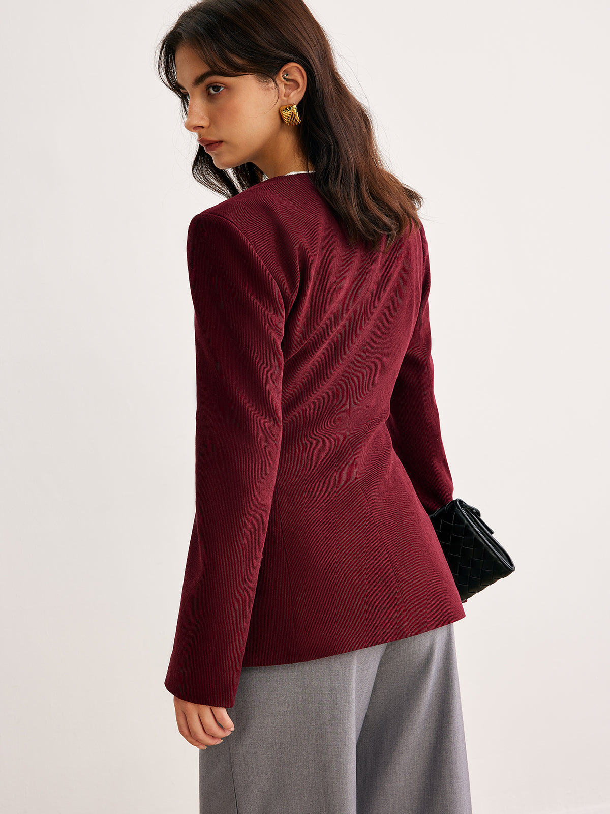 Blazer Fitted Burgundy | Bottoni Oro e Silhouette Strutturata