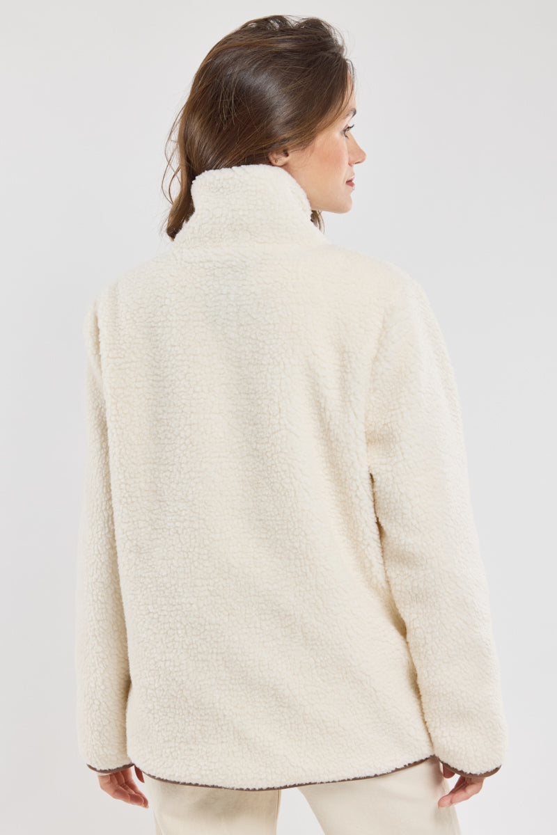 Giacca Faux Shearling Toggle | Trim Contrastante | Calore Invernale