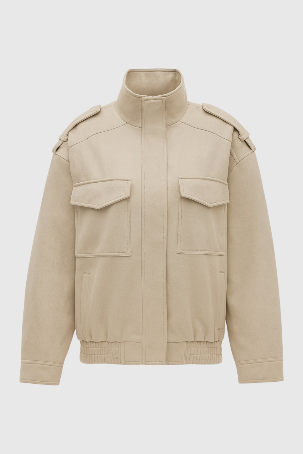Giacca Bomber Utilitaria | Collo Alto | Zip Frontale | Tasche a Patte