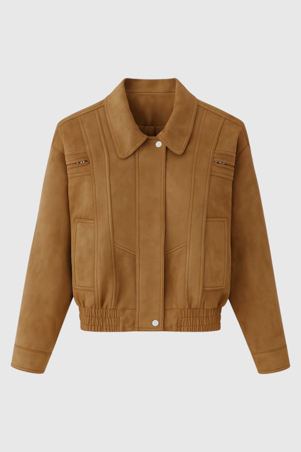 Giacca Bomber Effetto Suede | Zip Frontale | Collo Ribassato