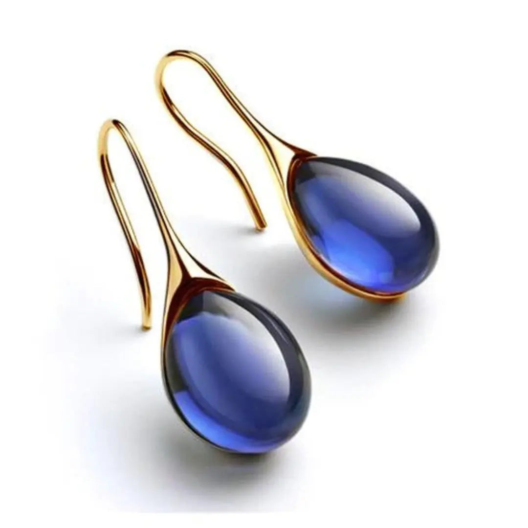 Orecchini Teardrop Cristallo Luminosa | Design Occhio di Gatto Oro