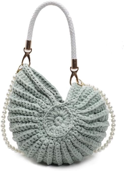 Borsa Maestria Crochet Shell | Dettaglio Perle Artigianale