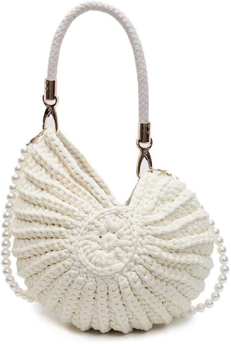 Borsa Maestria Crochet Shell | Dettaglio Perle Artigianale