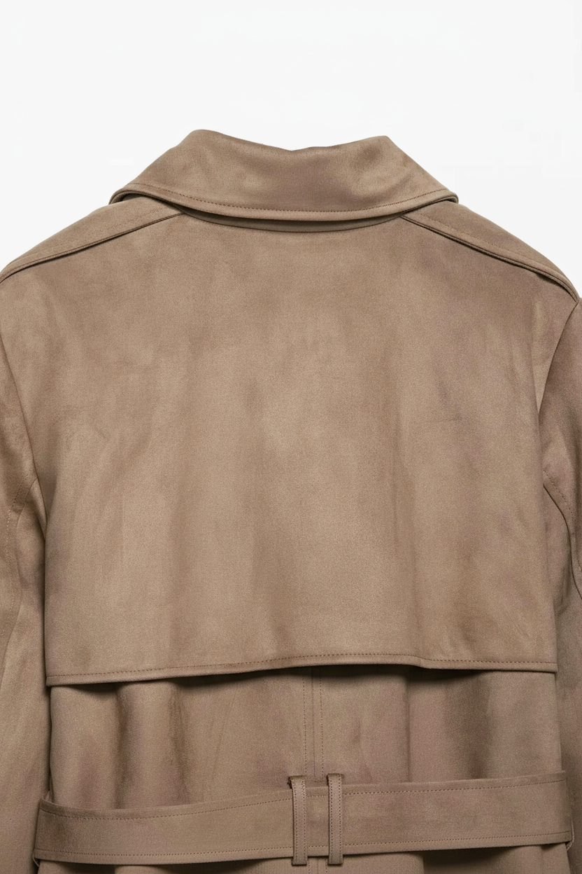 Giacca Trench con Cintura | Doppio Petto, Collo a Revers, Fit Regolare