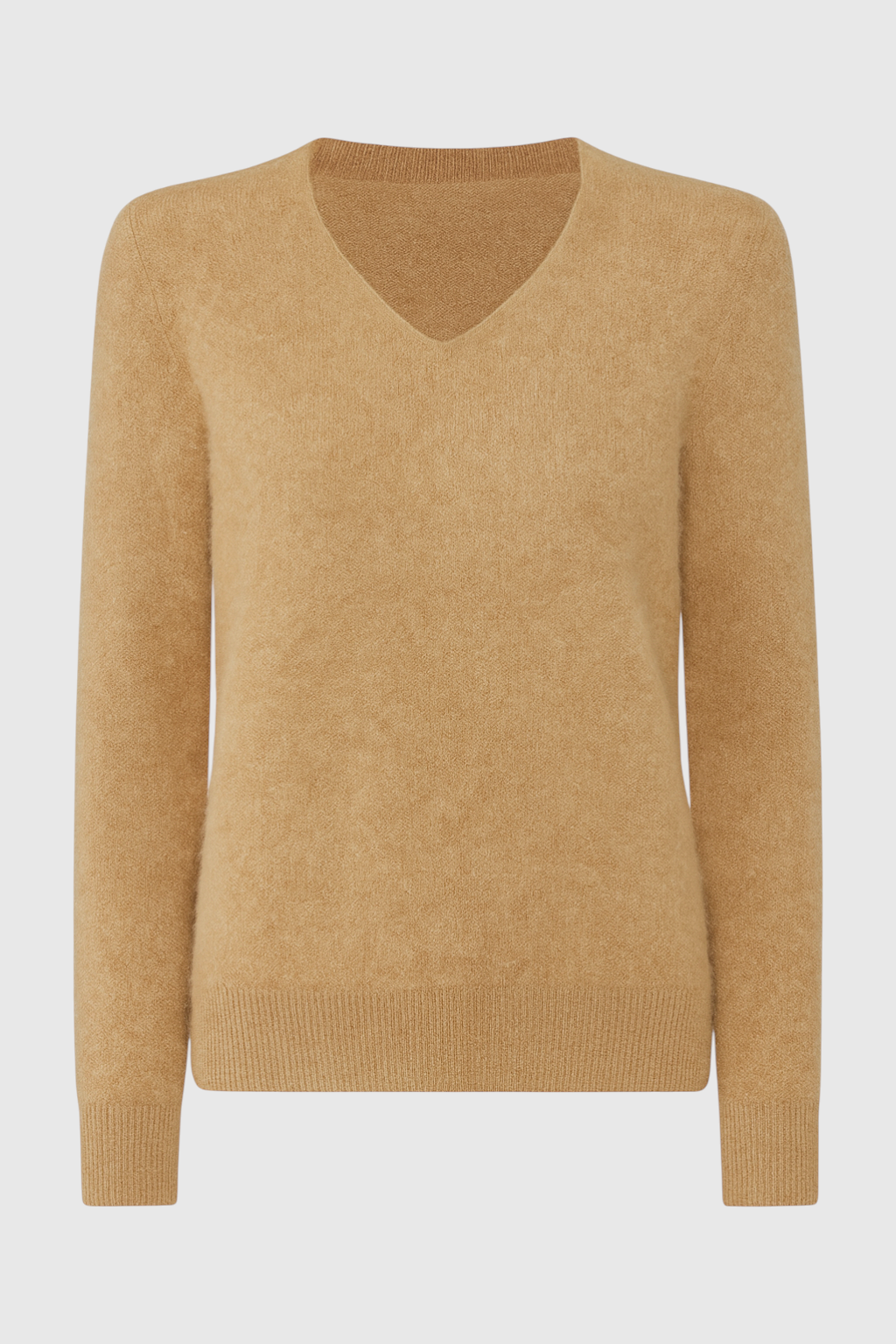 Maglione in Cashmere con Scollo a V | Maglia Lunga, Slim Fit, Finitura Senza Salti