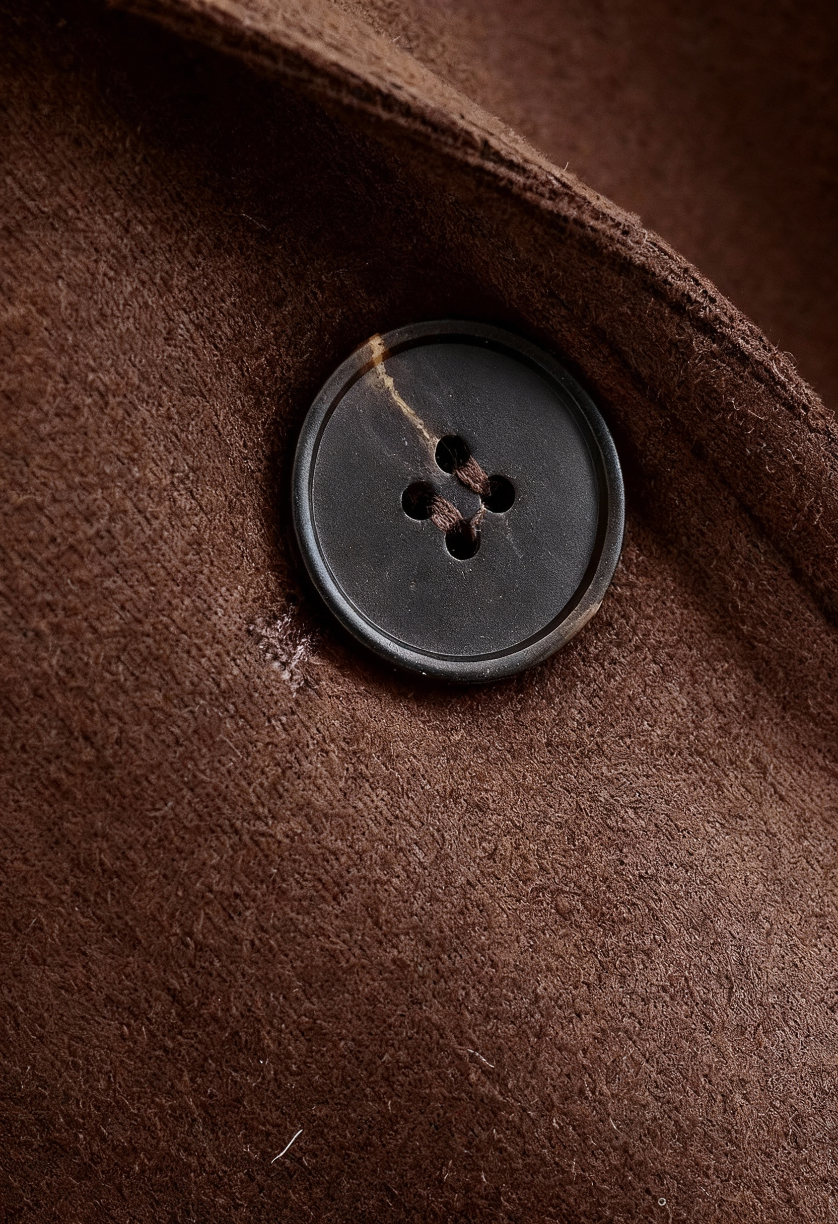Giacca in Pelle Scamosciata con Cintura | Collo a Revers, Tasche a Patch, Vestibilità Regular