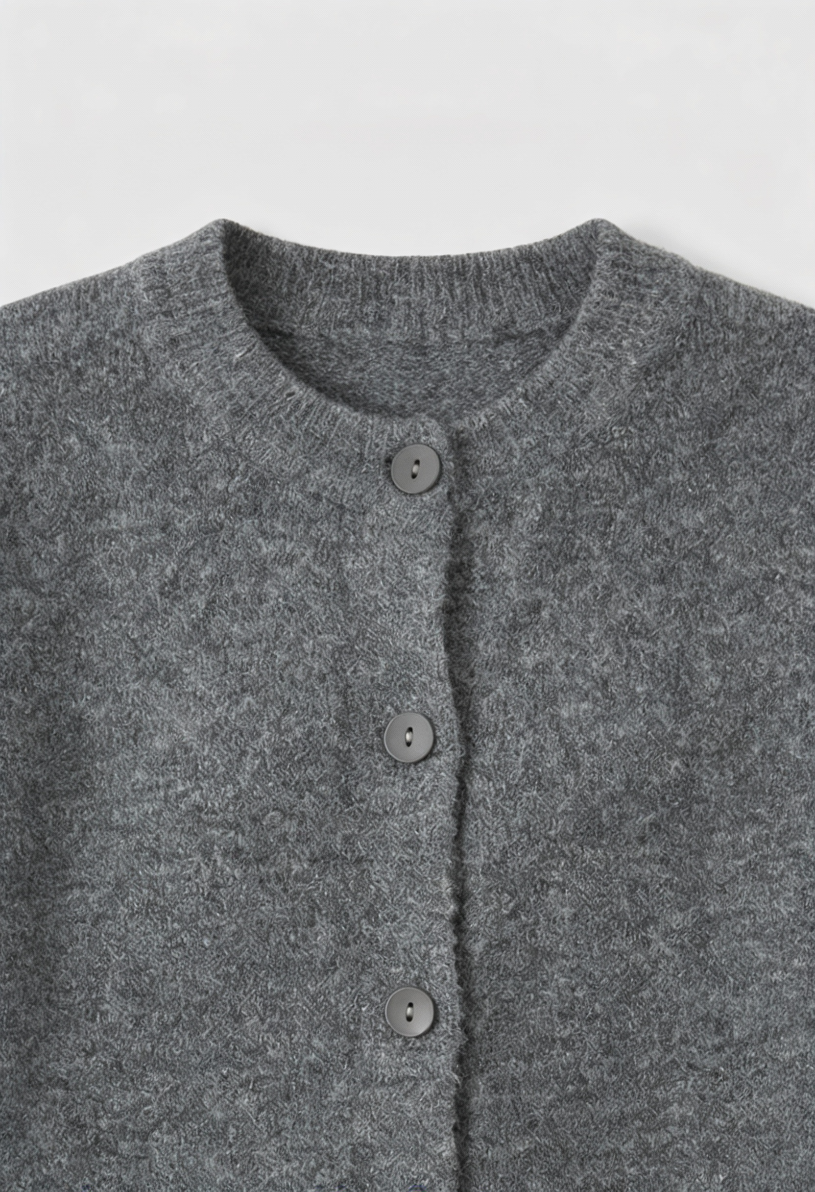 Cardigan Essenza Collo Rotondo in Maglia | Con Bottoni | Vestibilità Regolare | Lunghezza Cropped