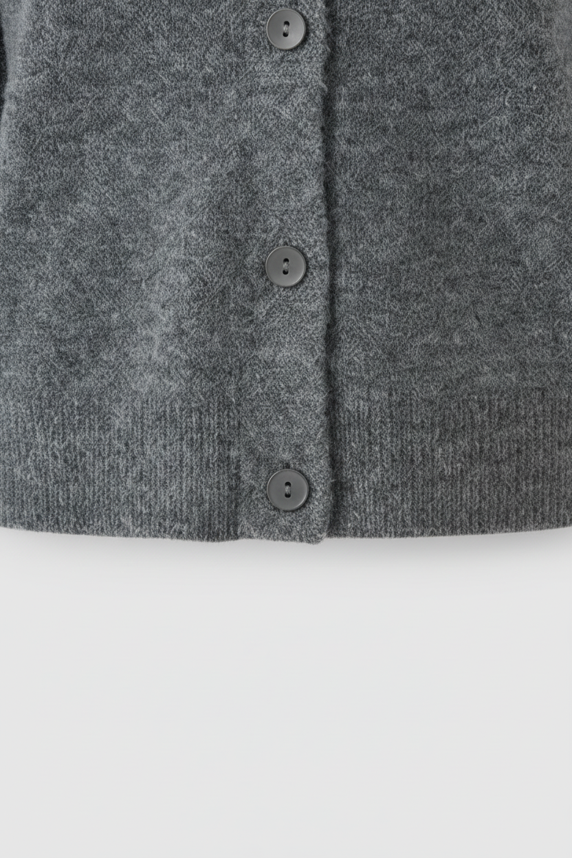 Cardigan Essenza Collo Rotondo in Maglia | Con Bottoni | Vestibilità Regolare | Lunghezza Cropped