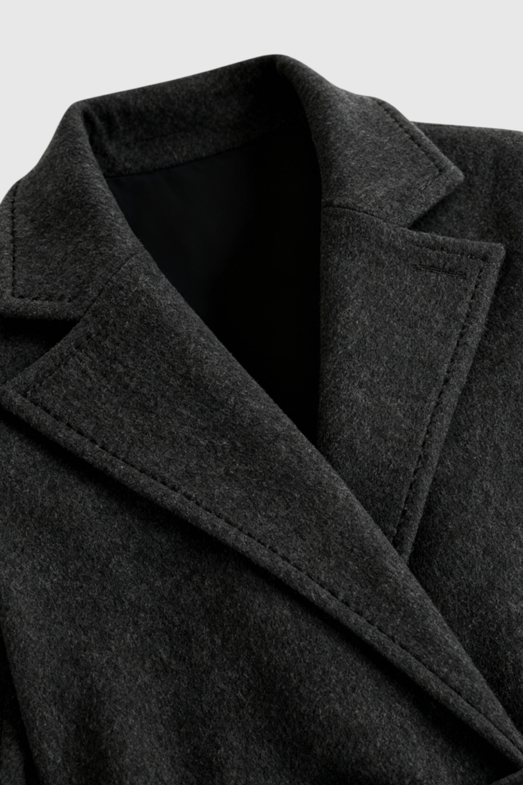 Cappotto Lungo con Cintura | Scollo a V, Patta con Bottoni, Slim Fit