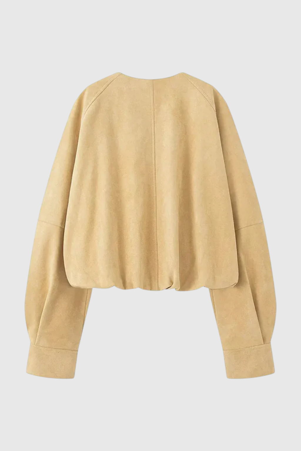 Giacca PU Collo Rotondo | Bottoni Fronte | Lunghezza Cropped | Maniche Raglan