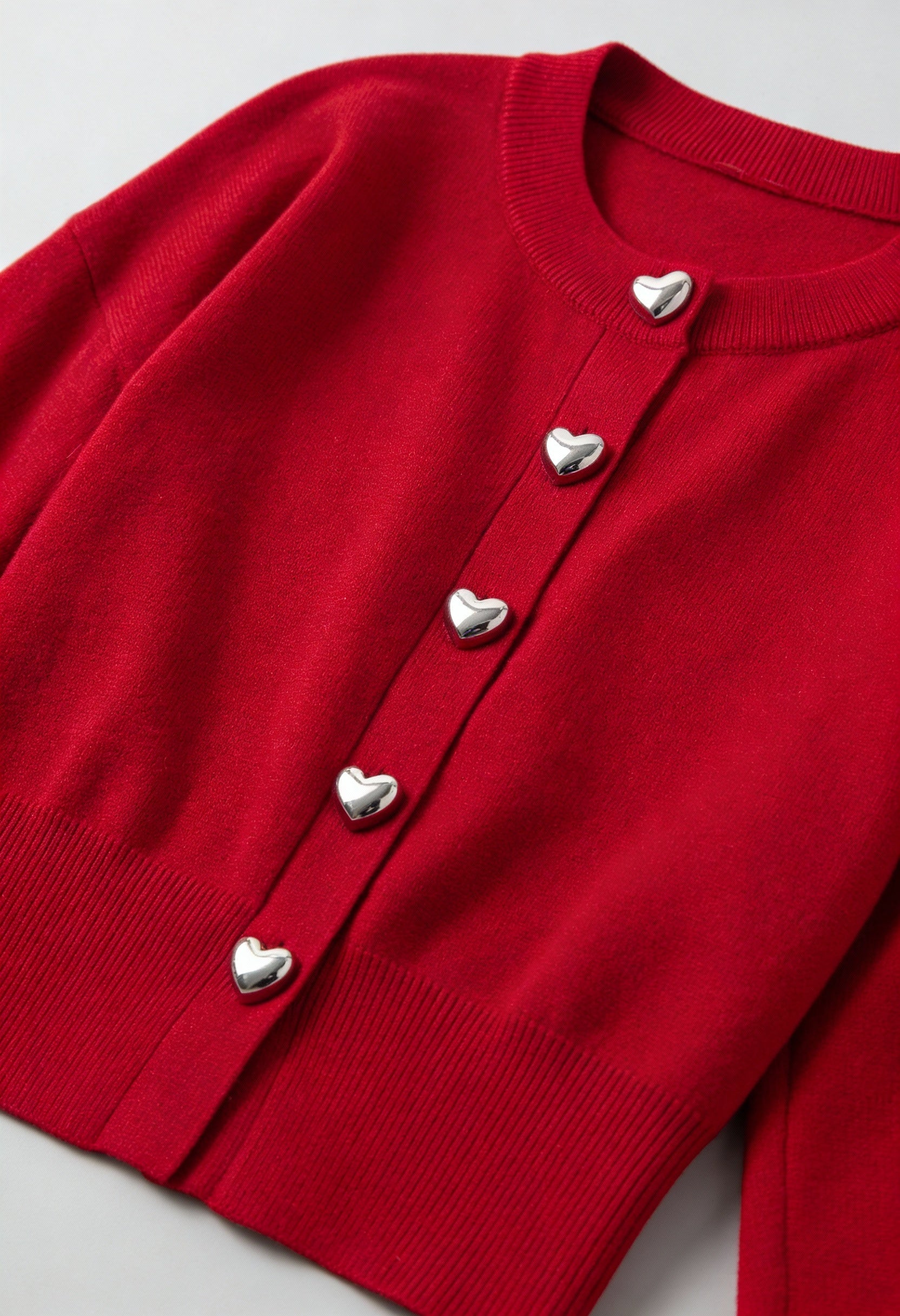 Cardigan Essenza Cuore | Collo Rotondo | Lunghezza Cropped | Fit Regolare