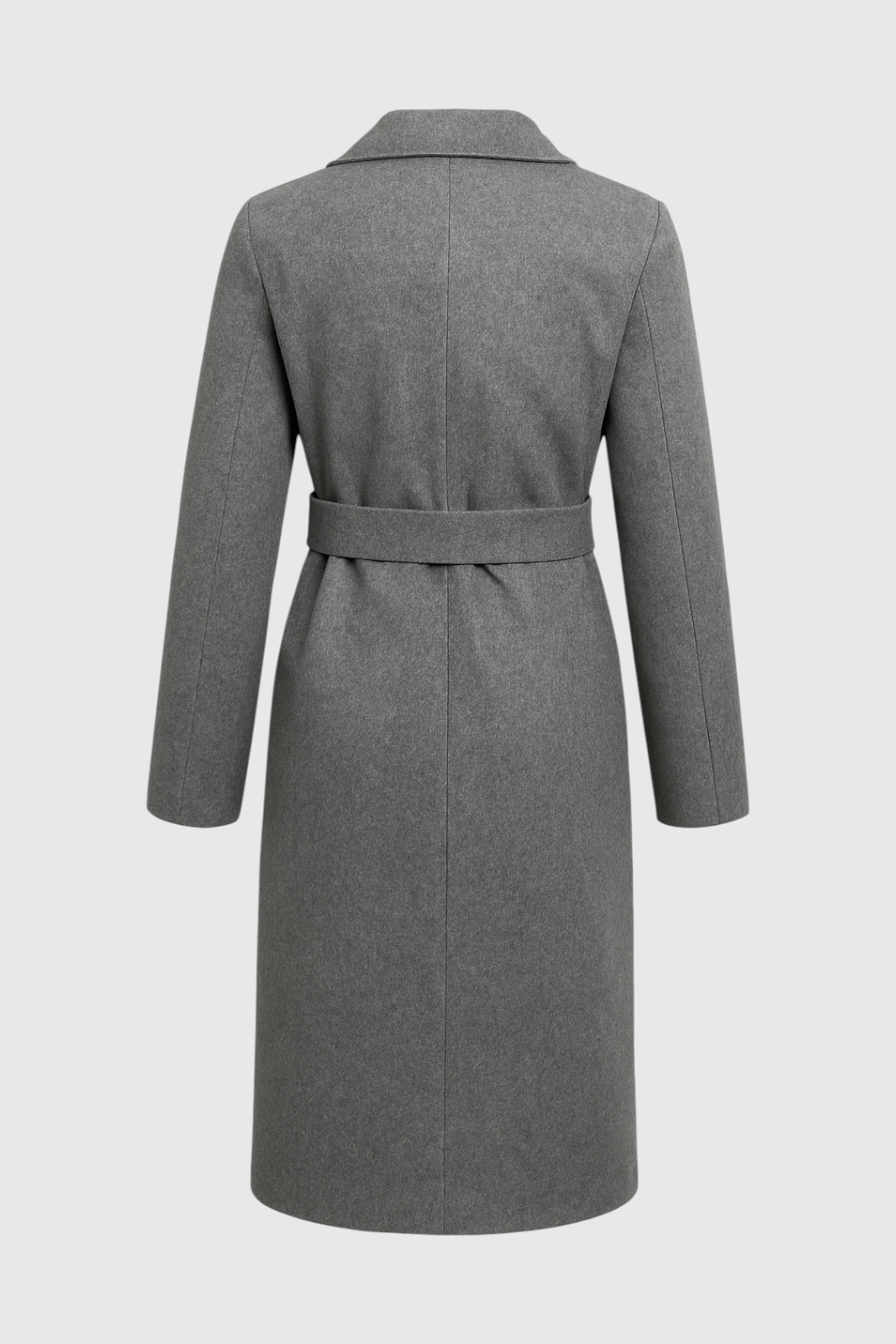 Cappotto Lungo con Cintura | Collo a Revers, Bottoni, Slim Fit