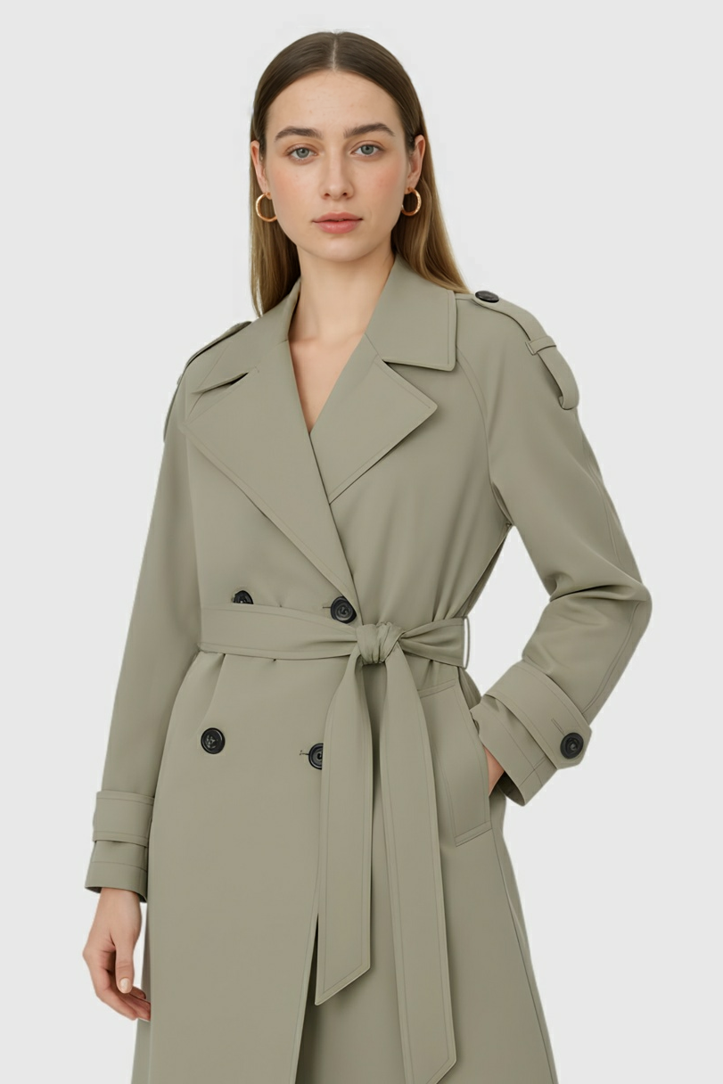 Trench Coat Lungo Drapeggiato | Doppio Petto | Cintura | Vestibilità Relax