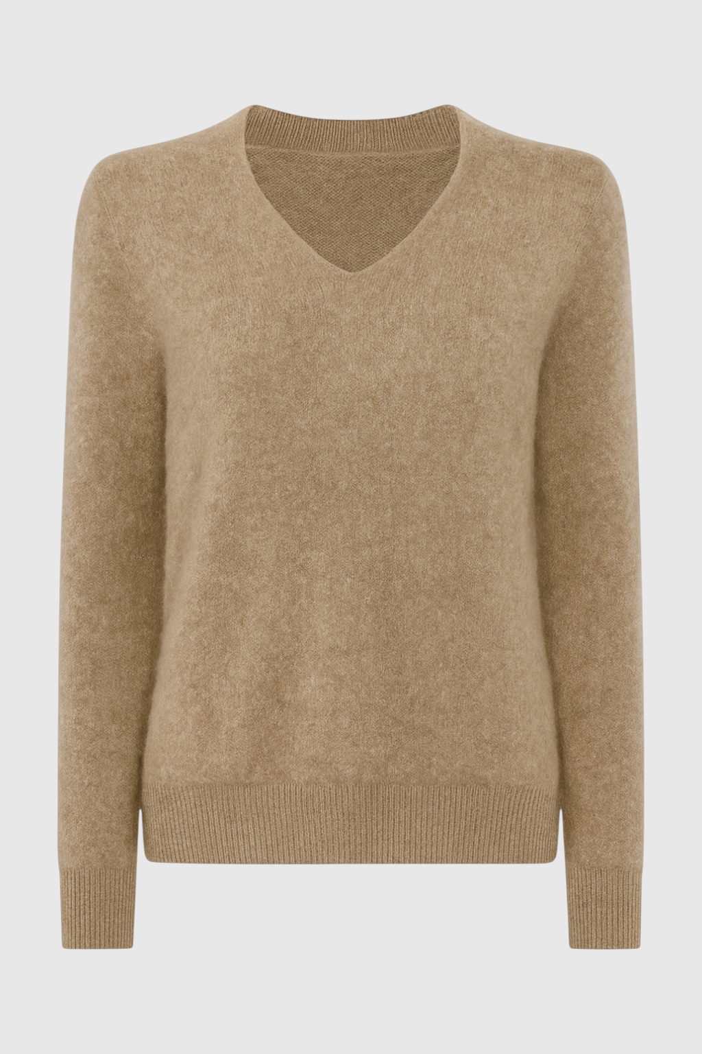 Maglione in Cashmere Scollo a V | Maglia Lunga, Slim Fit, Finitura Senza Giunture