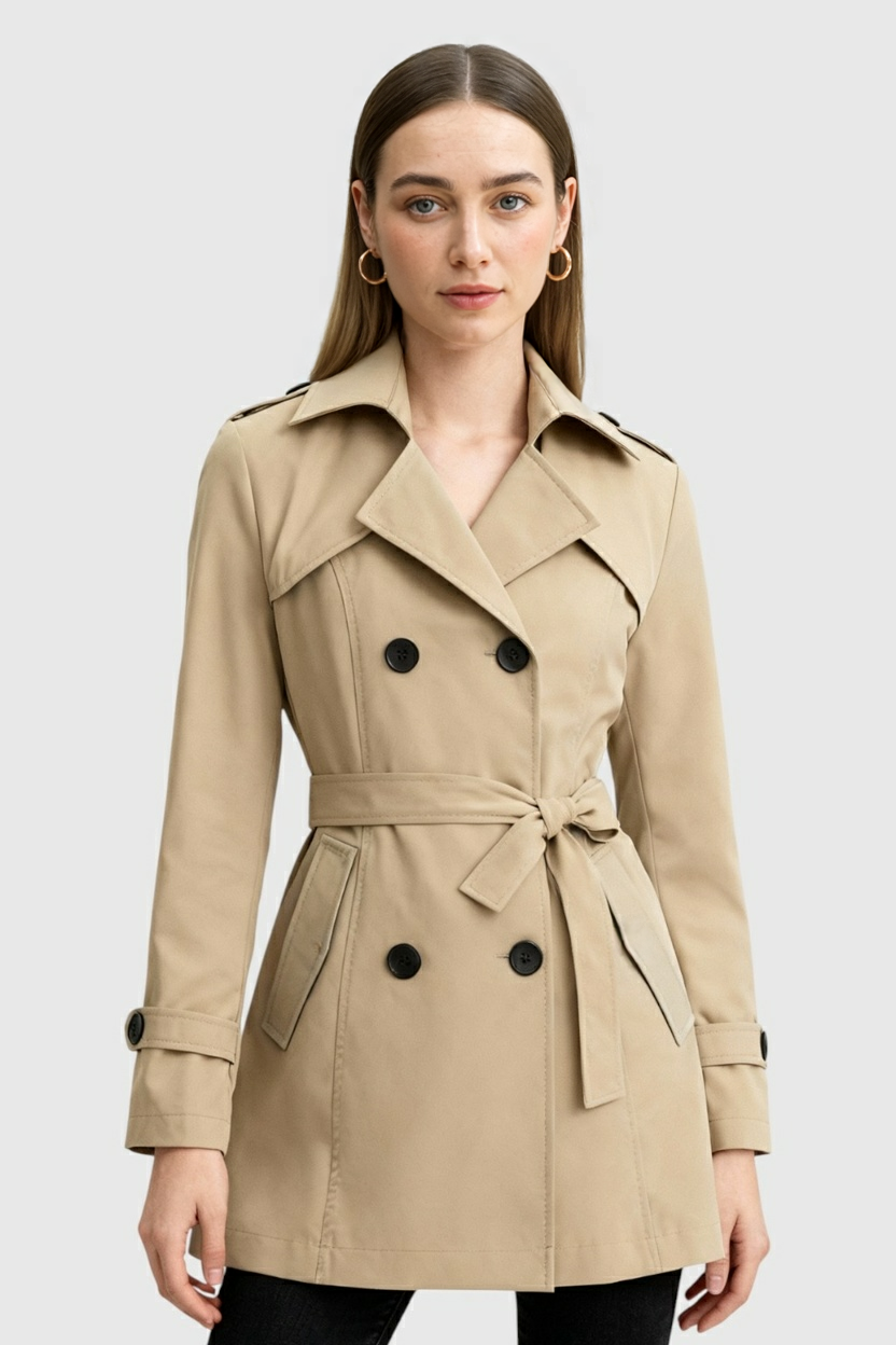 Trench Coat Essenza | Doppio Petto | Beltato | Lunghezza Media | Misto Cotone