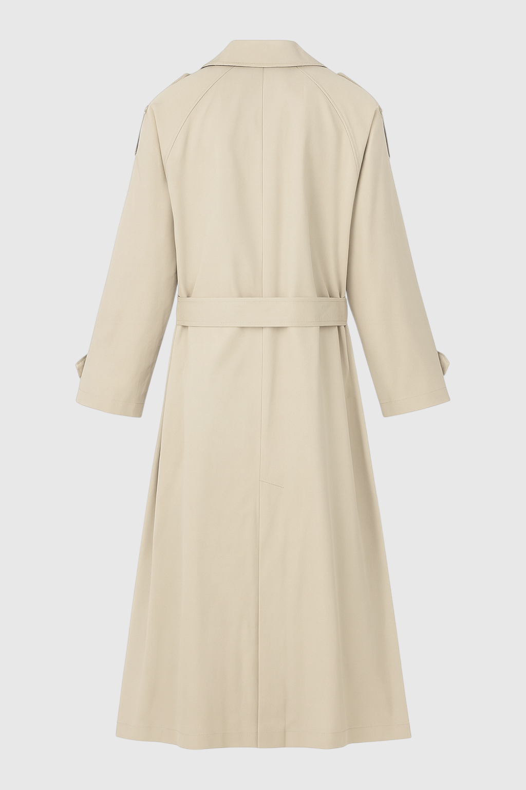 Trench Coat Lungo Drappeggiato | Doppio Petto, Vita Con Cintura, Vestibilità Relaxed