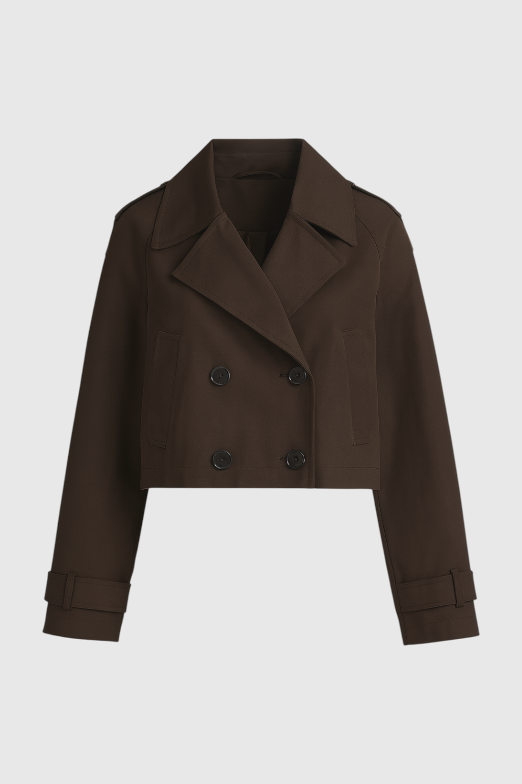 Giacca Trench Cropped | Doppio Petto, Collo Scollo a V