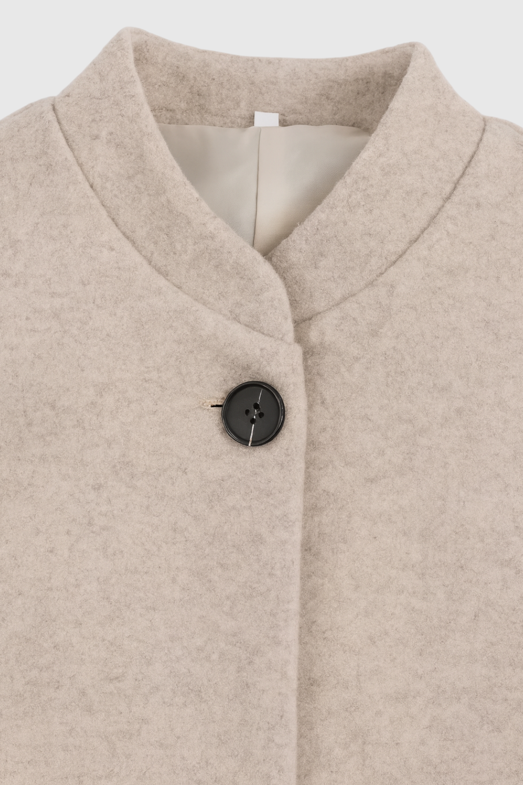 Cappotto Lungo Beltato Senza Collo | Bottoni Singoli, Tasche a Patch, Fit Largo