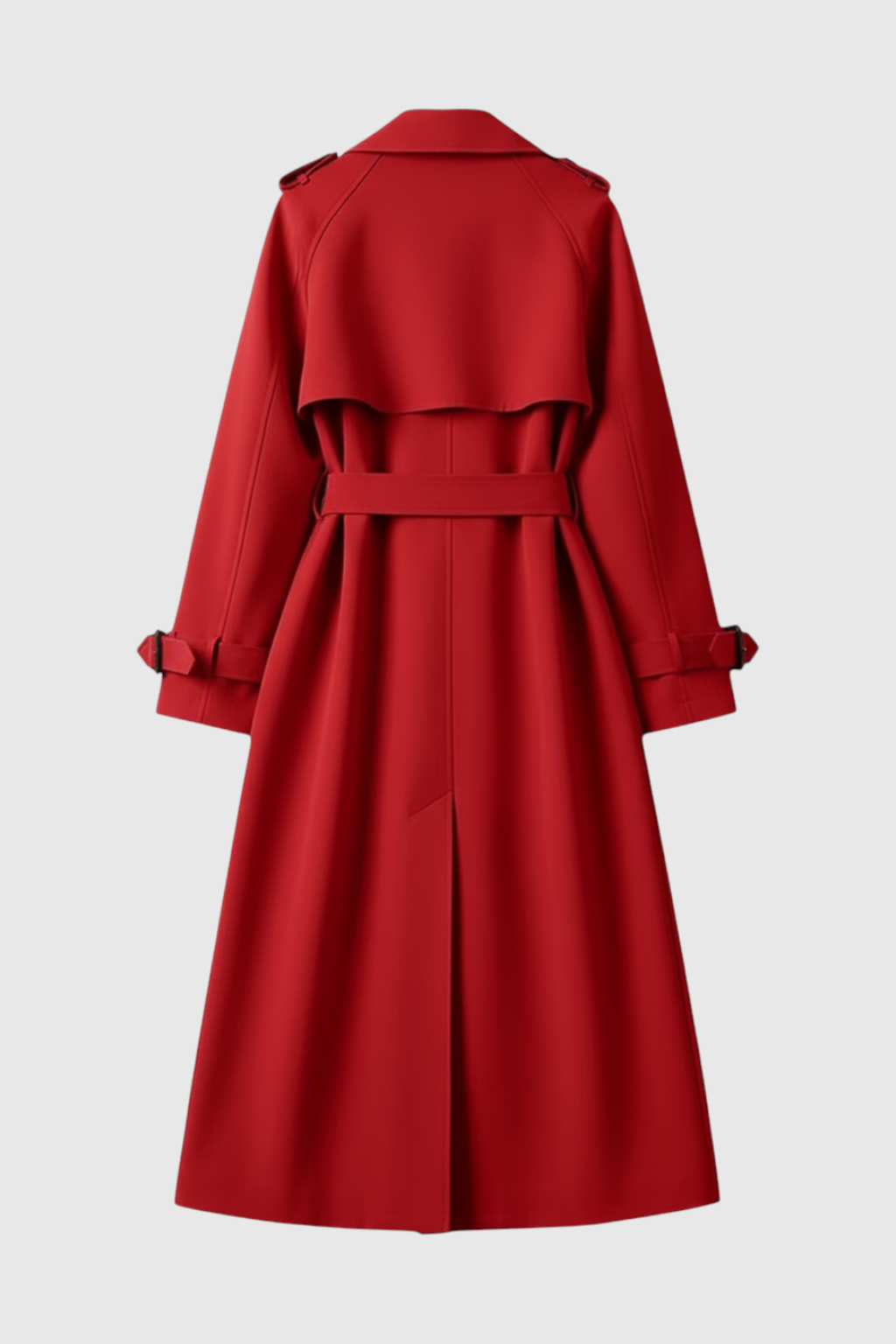 Trench Coat Lungo Doppio Petto | Cintura in Vita, Dettagli Epauletta