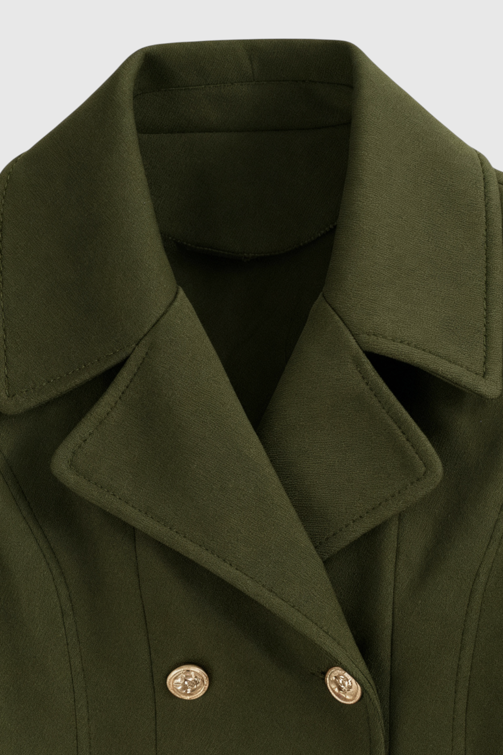 Cappotto Lungo a Svaso | Doppio Petto, Cintura in Vita, Orlo Plettato