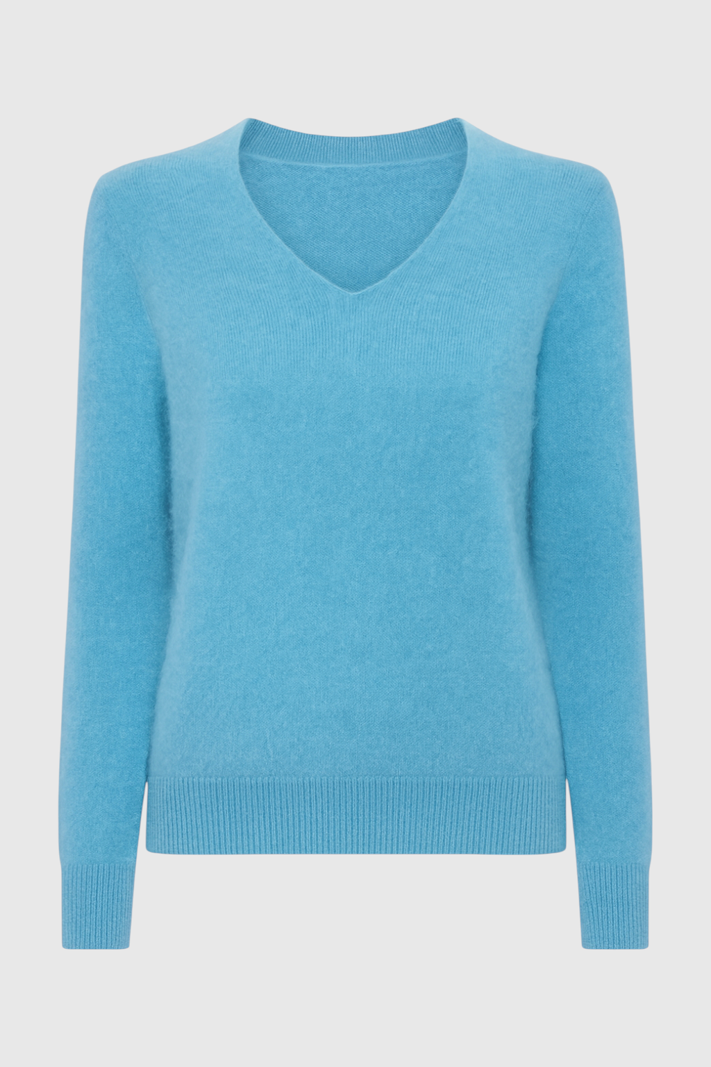 Maglione in Cashmere con Scollo a V | Maglia Lunga, Slim Fit, Finitura Senza Salti